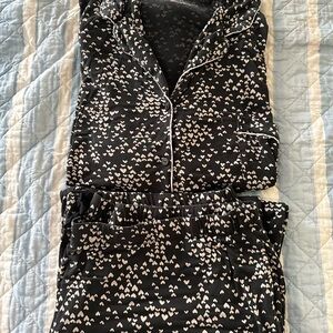 Black and White Heart Pajama Set